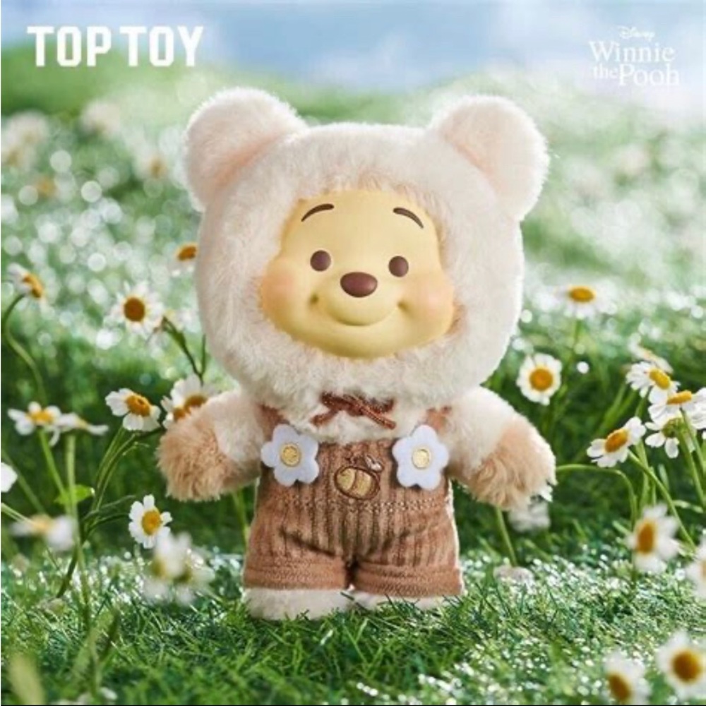 BNIB TOPTOY Winnie The Pooh Candy Bear Plush Pendant  Brown Almond Cream